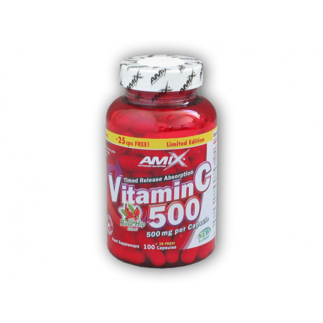 Witamina C 500 mg + owoce dzikiej róży 125 kapsułek