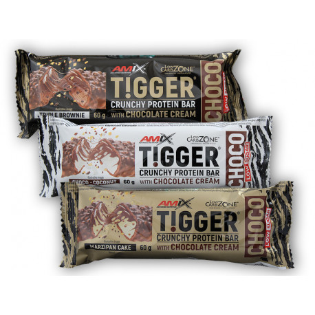 Tiger Choco Crunchy Bar Wysokobiałkowy 60g - Ciasto Marcepanowe
