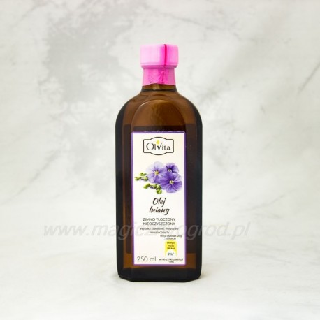 Olej lniany tłoczony na zimno Olvita 250 ml
