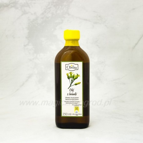 Olej lniankowy tłoczony na zimno Olvita 250 ml